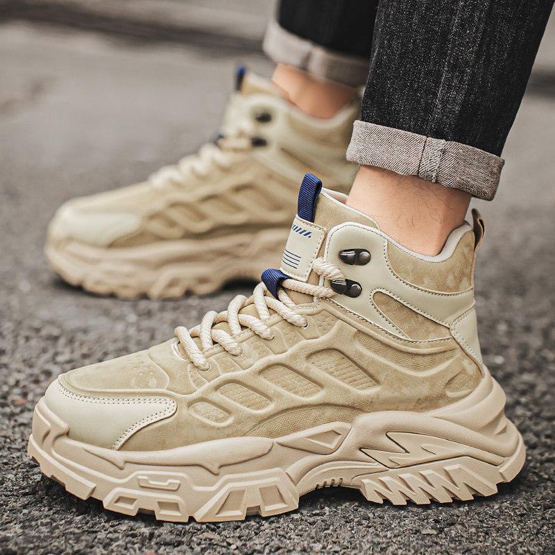 高帮英伦风男鞋2026新款厚底增高冬季复古休闲工装男鞋男士马丁靴,流行男鞋,老爹鞋,淘宝优惠券,粉丝福利购,淘宝优惠卷