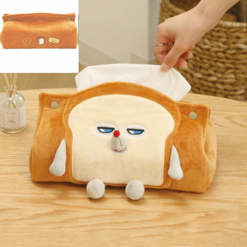 日本正版面包小偷钥匙扣抽纸盒纸巾盒 汽车安全带护肩套PVC网纱包