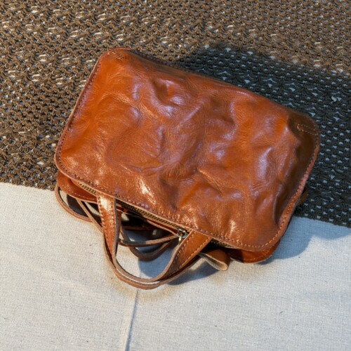 【海贝】天然树高植鞣牛皮手工包-包三代万里鹿新款单肩包 75067H