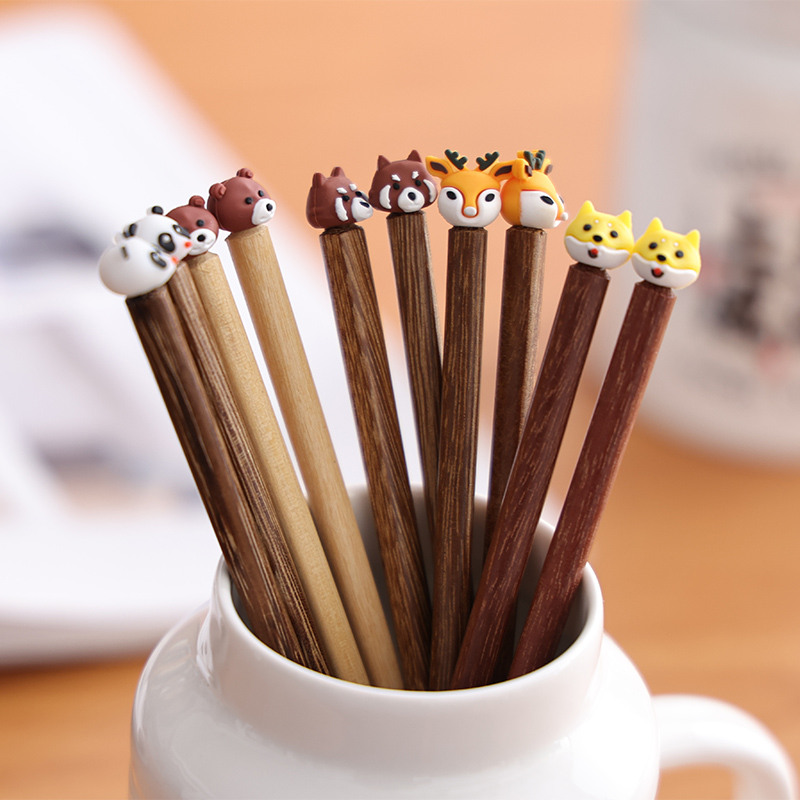 实木卡通筷子家用鸡翅木儿童宝宝筷防碰短筷幼儿园专用无漆无蜡