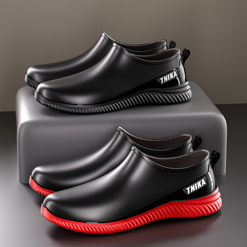 春秋雨鞋男防滑耐磨厚底防油浅口雨鞋雨天厨师工作轻便防水鞋保暖