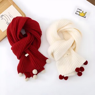 儿童围巾秋冬款韩系可爱女童围脖防风保暖洋气小女孩针织护脖套潮