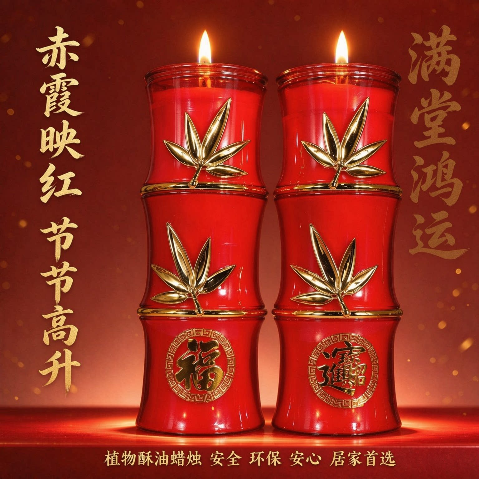 新款酥油蜡烛灯九紫开运鸿运烛5天3天无烟过年蜡烛家用招财平安灯