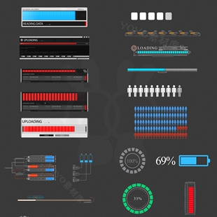 科技感进度条圆形环形数据加载动画缓冲进度条视频素材