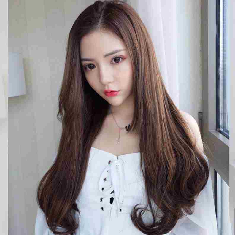 新款假发片女长直发u型半头套微卷内扣发型韩式中长发无痕贴接发
