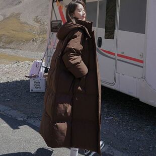 加厚羽绒棉服女 韩版宽松长款过膝棉衣2024冬新款外套ins面包服潮
