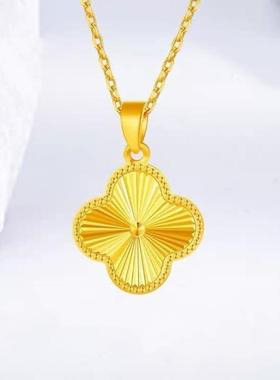 新款经典双面四叶草项链女款小众