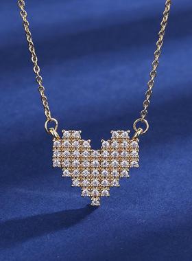 马赛克爱心项链女时尚高级感百搭