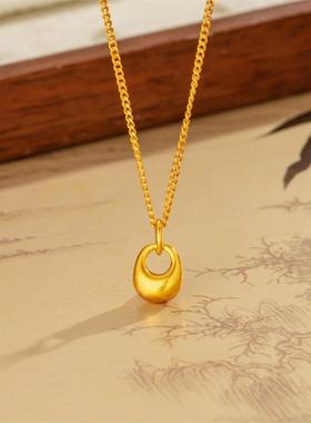 小金坨项链新中式古法镂空设计