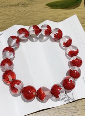 晶体砂朱砂手链幽灵款新款手串