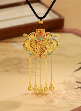 天子门生流苏锁包编织绳项链时尚