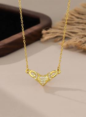 回形针爱心项链女2025新款时尚