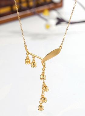 2024新款流苏铃兰花项链女时尚