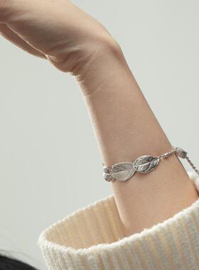 不掉色925银镀白金小众设计百搭