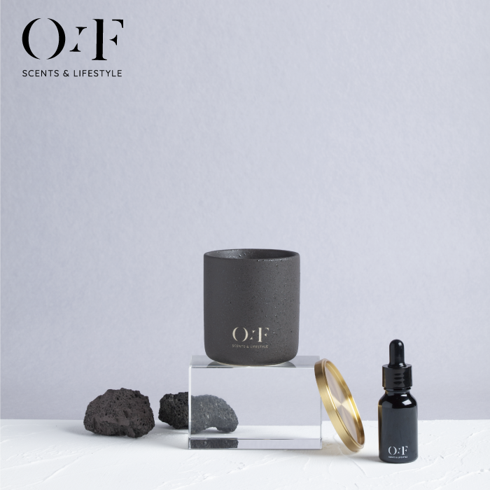 OF时阶香薰蜡烛日月残片精油扩香石中性ins工业风礼盒高级小众