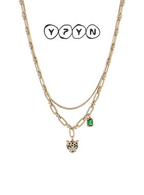 一撇一捺猎豹项链925银豹子头