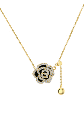 一撇一捺山茶花s925时尚高级项链