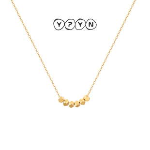 一撇一捺YPYN碎银子项链女金色小众设计几何吊坠S925银潮流颈饰