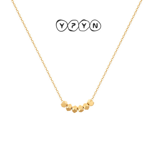 几何碎银金色吊坠925银潮流项链