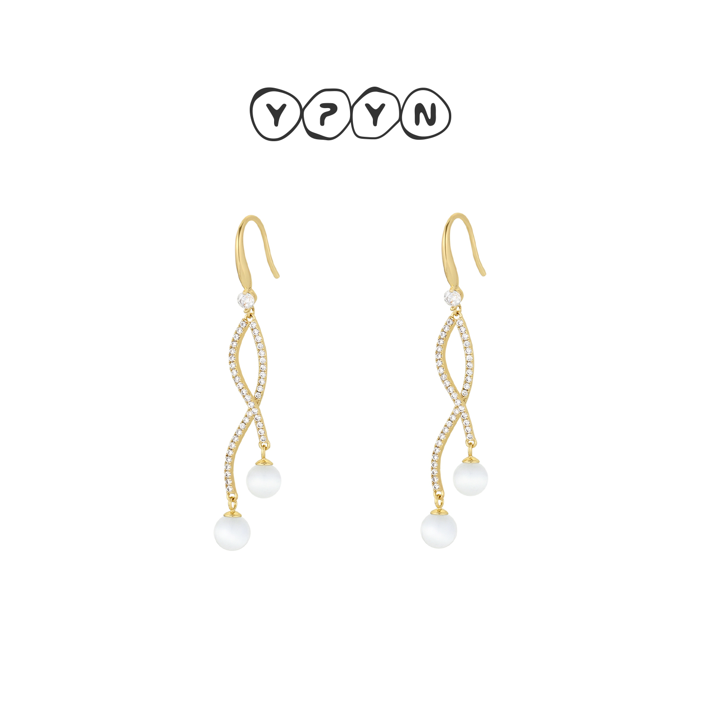 一撇一捺YPYN流苏耳钉猫眼石耳环