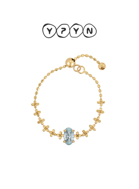 一撇一捺清透海洋14K金开口戒指