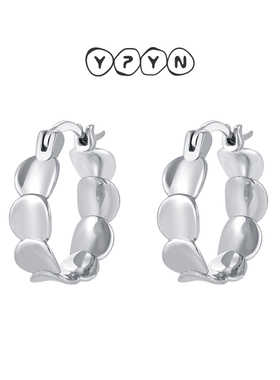 一撇一捺YPYN守望者素银耳扣不规则耳圈925银耳环2025年秋季新品