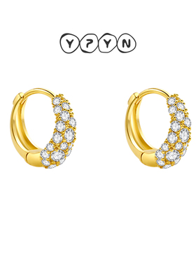 【商场同款新品】一撇一捺YPYN碎钻耳扣金色小巧精致耳环简约