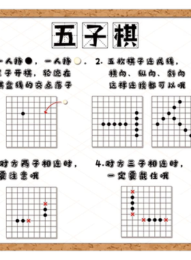 图文部落幼儿园棋类区五子棋墙贴