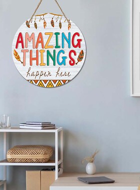 Welcome教室门牌door sign波西米亚风励志标识牌英语课堂墙面装饰