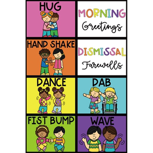 国际学校早晨问候morning greeting双语幼儿园晨间问好打招呼海报