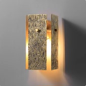 树皮纹理铜壁灯简约现代中式 客厅电视墙创意设计师楼梯间过道灯具