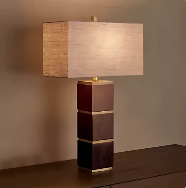 法式中古风简约复古方形布艺台灯客厅卧室床头灯民宿样板间氛围灯