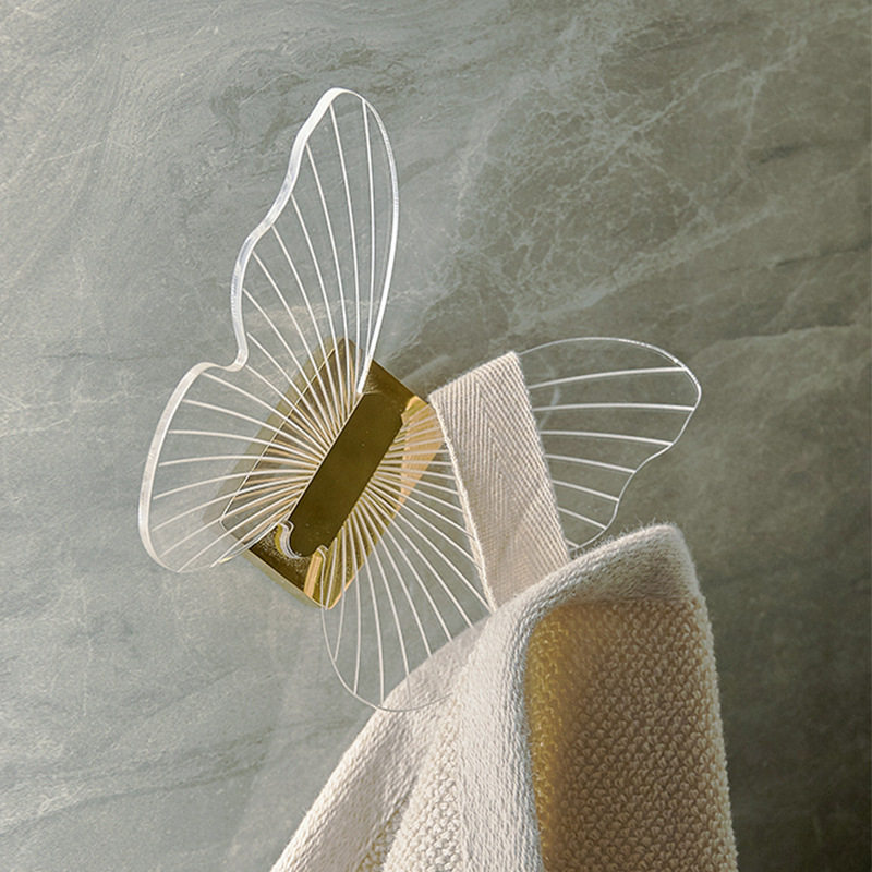 轻奢亚克力蝴蝶挂钩免打孔浴室挂衣钩衣帽衣柜鞋柜门后挂毛巾单钩,橡塑材料及制品,其他塑料制品,淘宝优惠券,粉丝福利购,淘宝优惠卷