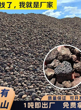 火山石杂色颗粒污水处理湿地回填材料园林造景多孔红黑大块火山石