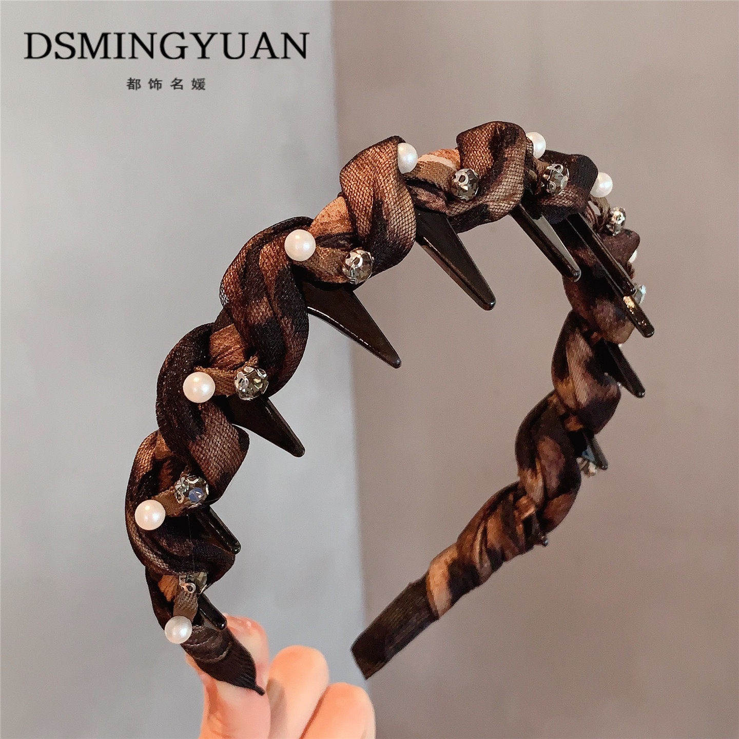 时髦精新宠~轻奢豹纹高颅顶头箍带齿气质发箍女2025新款发卡头饰