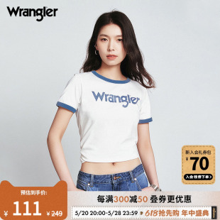 T恤 多色logo印花女士潮流百搭重磅短袖 新款 Wrangler威格24夏季