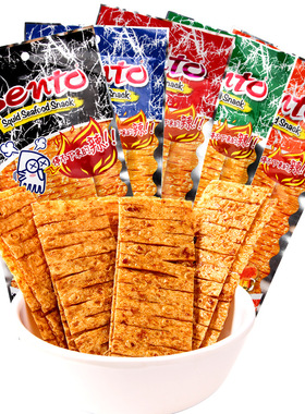 泰国进口bento拌多乐超味鱿鱼片20g*5包 辣味手撕即食鱿鱼干特产