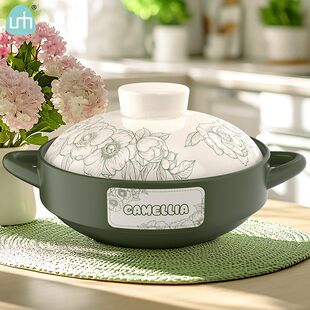 墨绿砂锅煲家用燃气煲仔饭耐高温干烧不裂陶瓷锅煲汤锅火锅煲炖锅