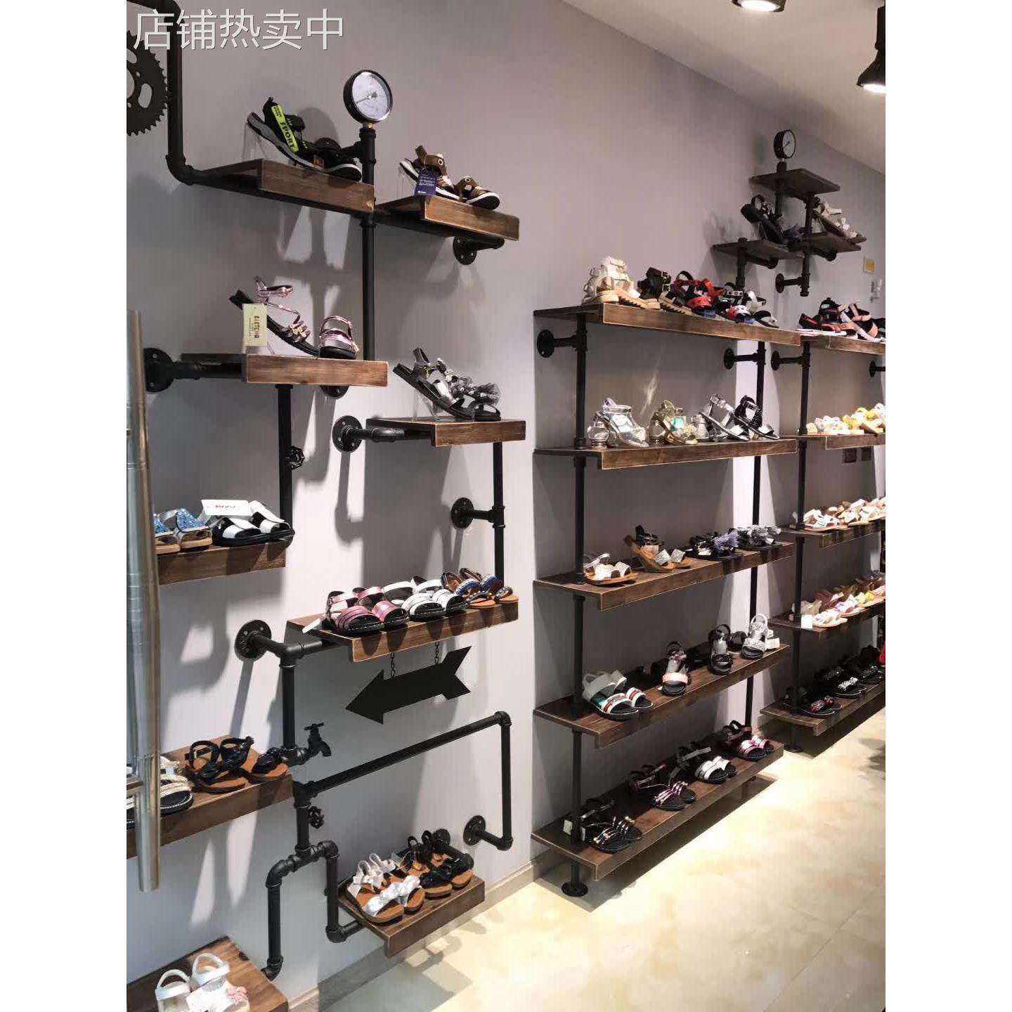 铁艺复古鞋架店铺鞋货架鞋架鞋店展示架落地式包包架商业鞋架