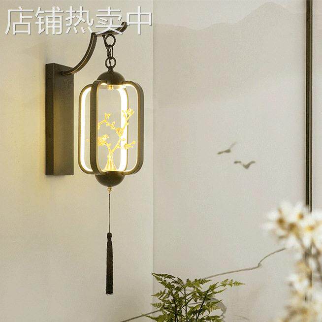 新中式壁灯中国风禅意led客厅走廊过道创意小鸟装饰卧室床头灯具