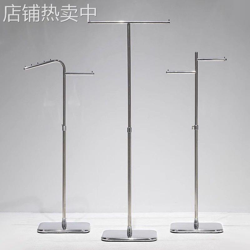 服装店展示架不锈钢落地式简约中岛陈列道具加厚T型正挂衣帽架子
