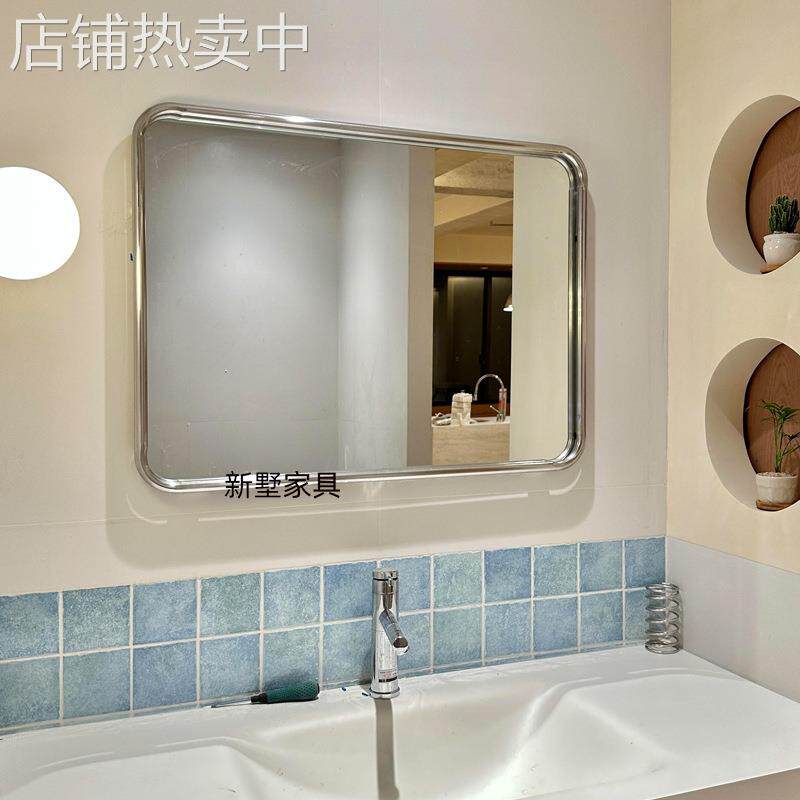简约款不锈钢浴室镜卫生间镜壁挂式洗手间镜子化妆镜家用镜柜镜框
