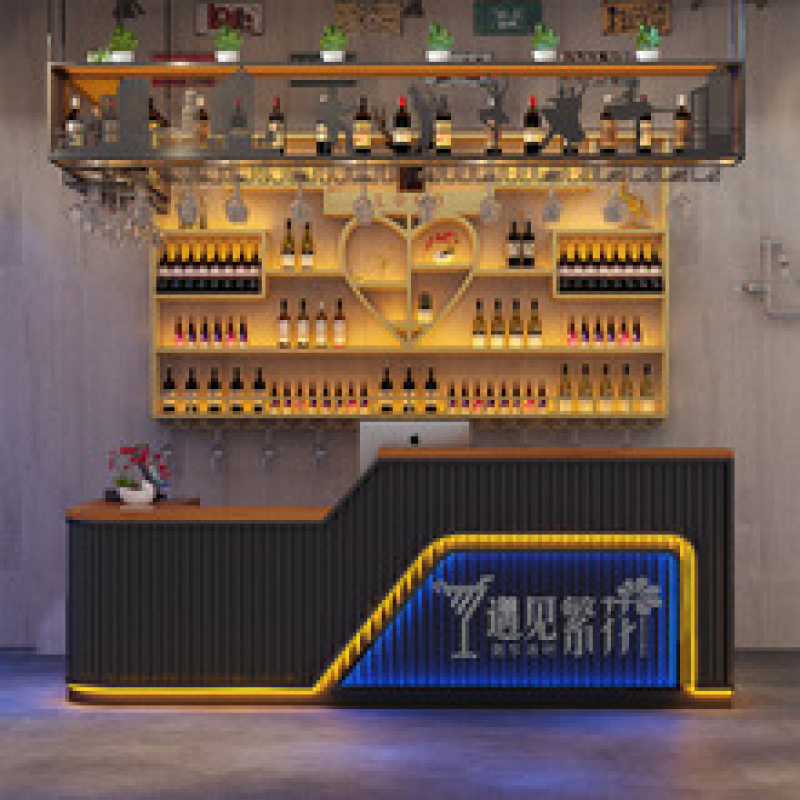 工业风吧台铁艺收银台奶茶店吧台烧烤店收银台健身房酒馆迎宾吧台