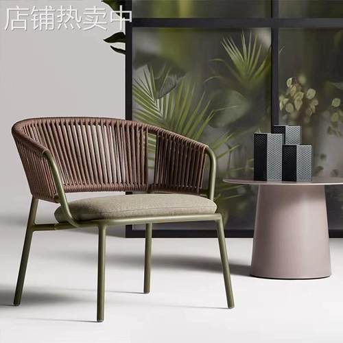 户外桌椅创意设计师酒吧阳台小桌椅三件套茶几现代简约藤编椅家具