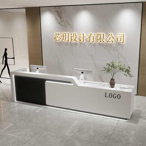 公司服务办公前台桌接待台收银台美发店服装店简约烤漆美容院吧台