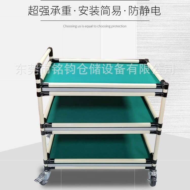 防静电双层手推车线棒物流推车精益管推车电子厂流水线周转车
