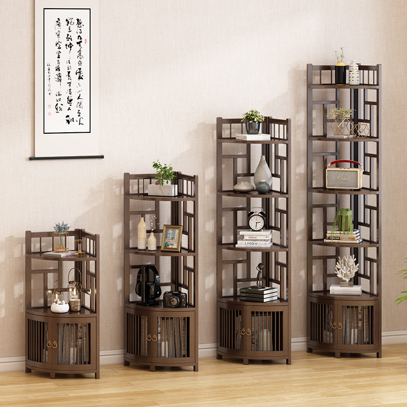 转角柜客厅中式多层茶叶茶具收纳架省空间家用茶室墙角置物架书架