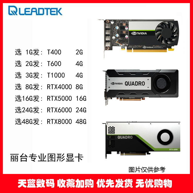 丽台图形显卡T400 T600 T1000 RTX4000 8G RTX5000 RTX6000 8000_虎窝淘