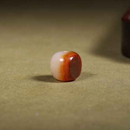 涵玉舍新疆和田玉籽料红皮11mm