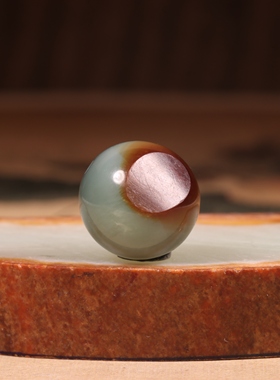 和田玉籽料圆珠红皮散珠手串